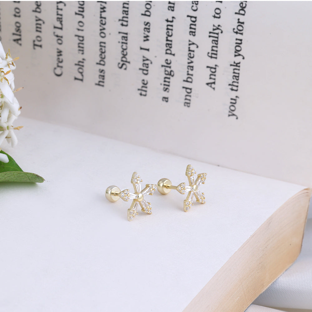 Silver Gold Plated Second Stud Earrings | Contemporary Style