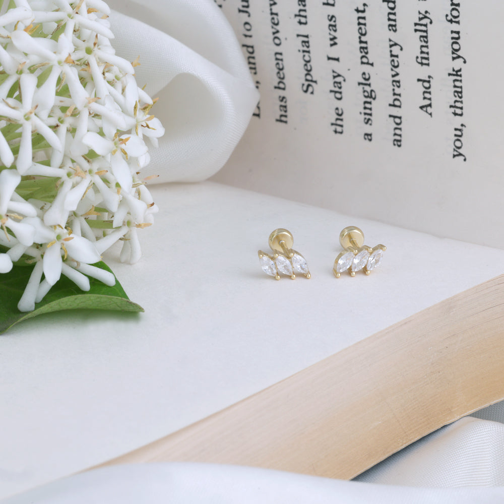 Silver Gold Plated Second Stud — Statement Design