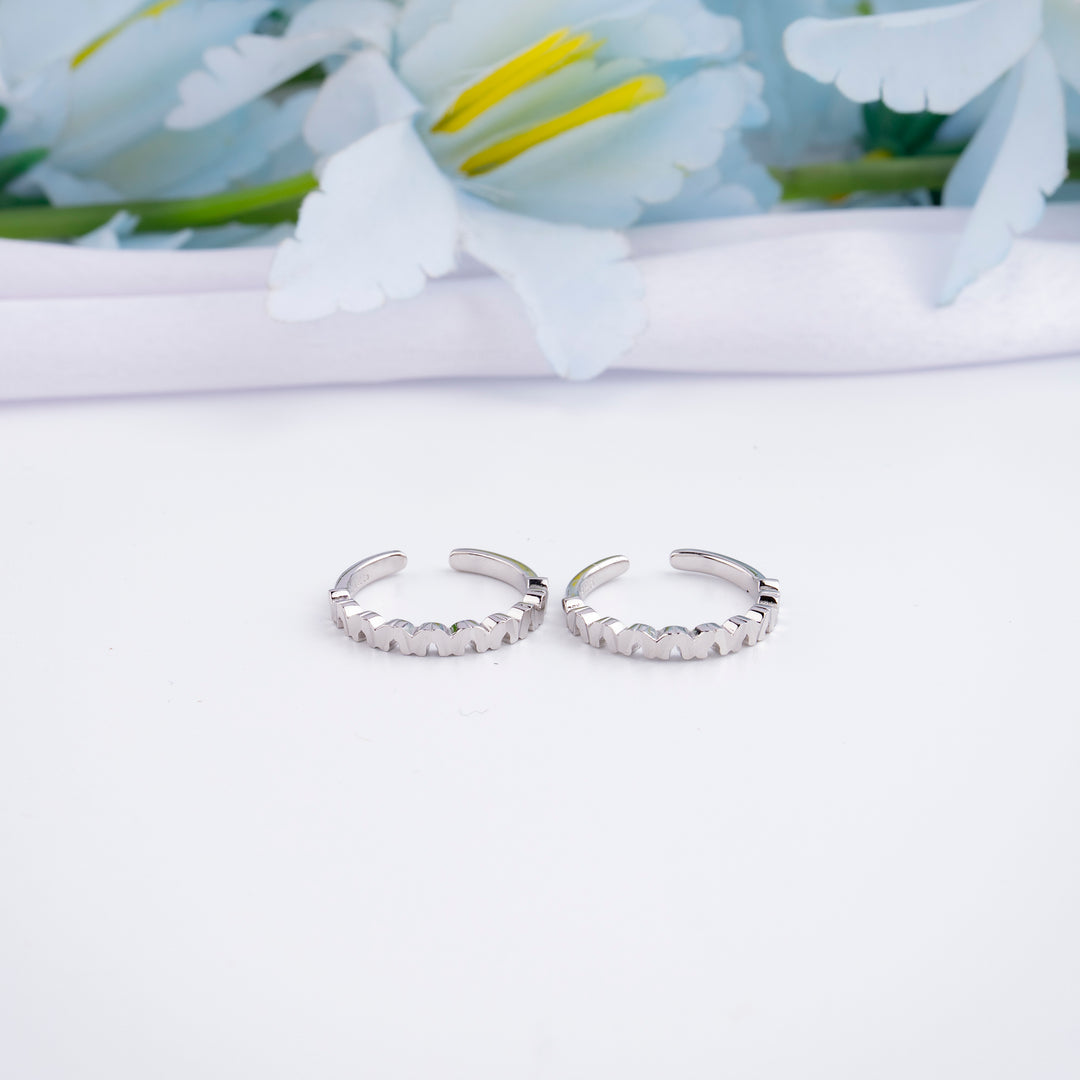 Silver Plain Toe Ring for Women