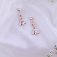Silver Rose Gold CZ Bugadi Earrings