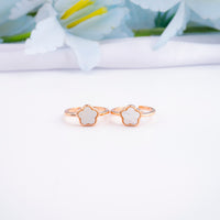 Silver Rose Gold CZ ,MOP Toe Ring | 92.5 Silver Design