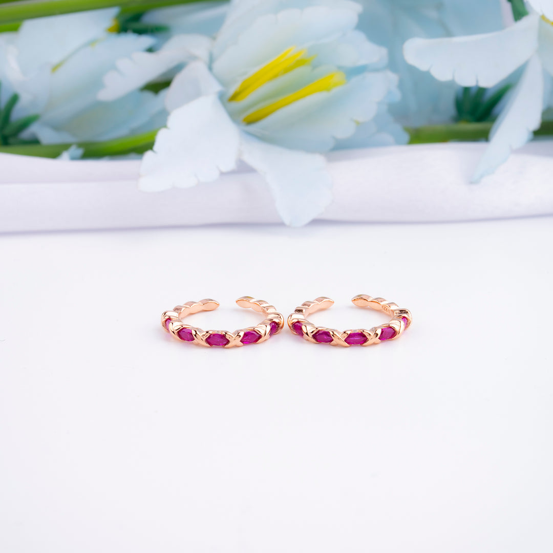 Silver Rose Gold CZ Toe Ring Online