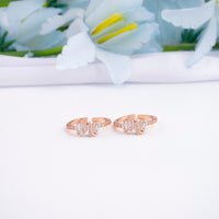 Silver Rose Gold CZ Toe Ring by Chaneira Jewels