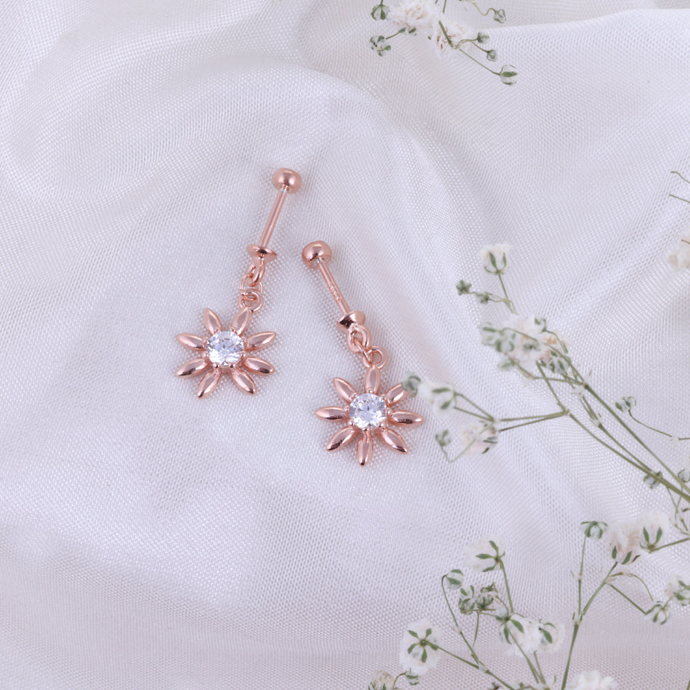 Silver Rose Gold Koppu Earrings for Women