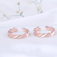 Silver Rose Gold Plain Toe Ring  | Indian Jewellery