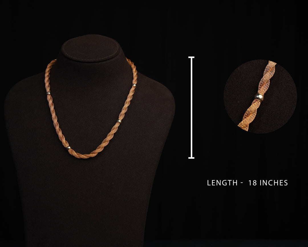 Silver Rose Gold Plated Mesh Chain Design | 92.5 Silver Jewellery