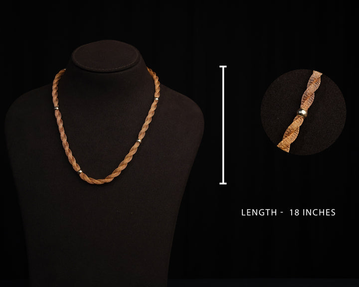 Silver Rose Gold Plated Mesh Chain Design | 92.5 Silver Jewellery