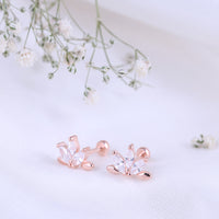 Silver Rose Gold Second Stud — Bridal Design