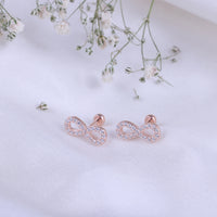 Silver Rose Gold Second Stud Earrings — Contemporary Collection