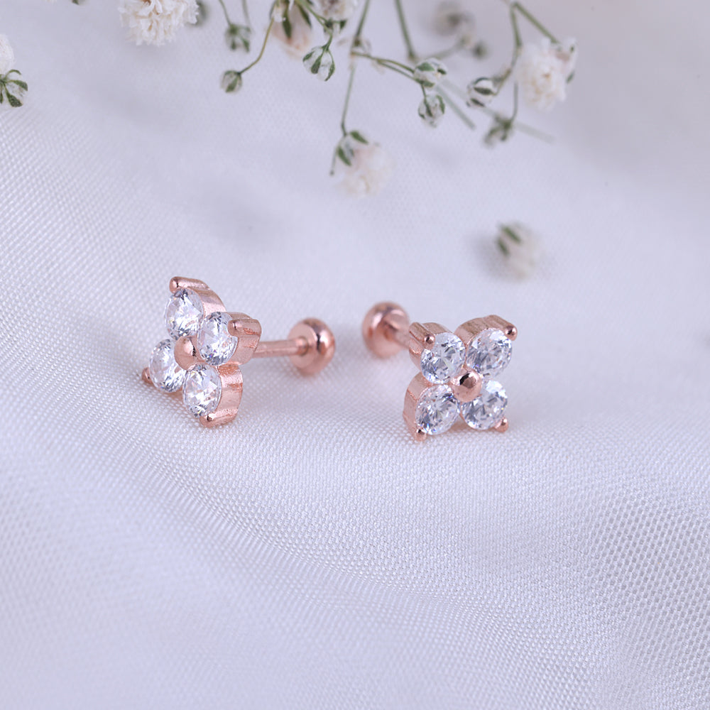 Silver Rose Gold Second Stud — Modern Design