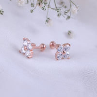 Silver Rose Gold Second Stud — Modern Design