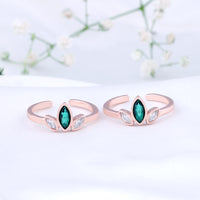 Silver Rose Gold Toe Ring with CZ Stone | Gift Ready Jewellery