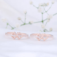Silver  Rose Gold Toe Ring with CZ Stone | Smooth Finish Jewellery