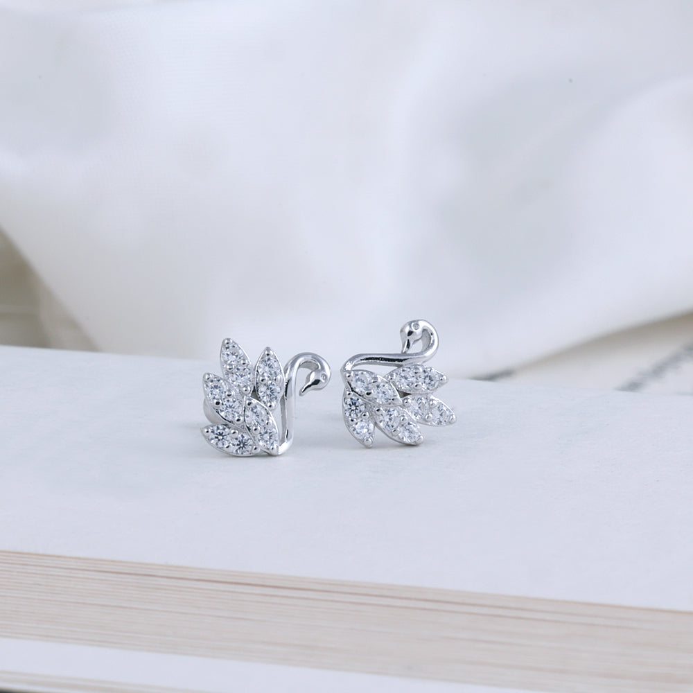 Silver Second Stud Earrings | Daily Wear Style