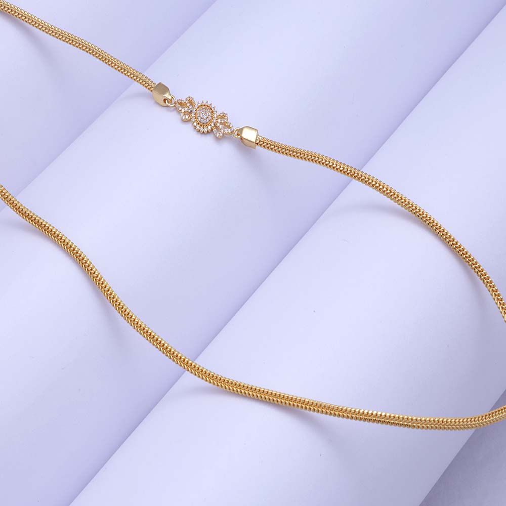 Simple Gold Plated Mugappu — Chain Style