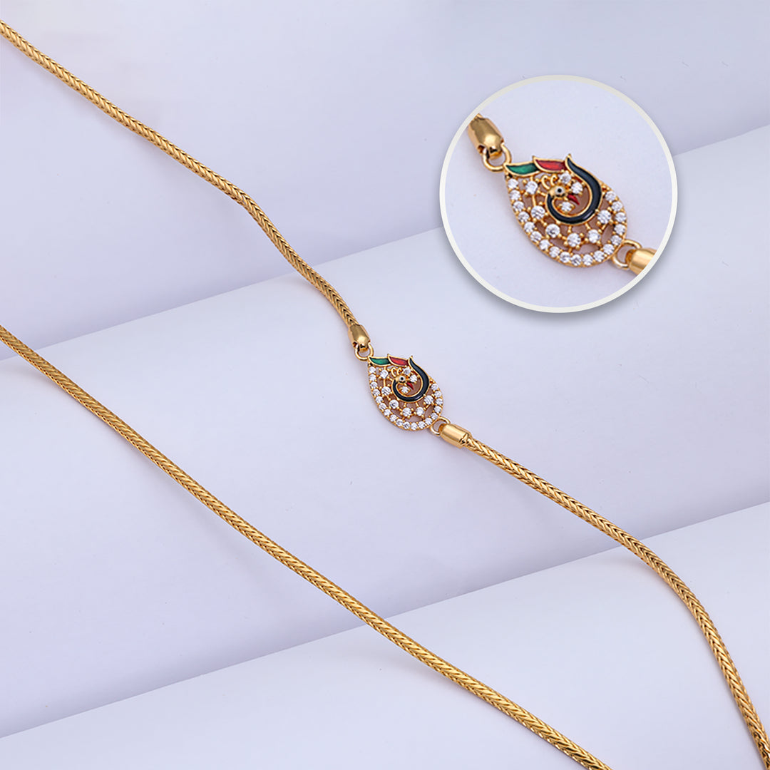 Simple Gold Plated Mugappu — South Indian Look
