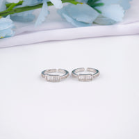 Simple Silver CZ Toe Ring
