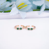 Simple Silver Rose Gold CZ Toe Ring