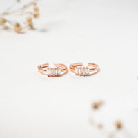 Smooth Finish CZ Rose Gold Toe Ring at Chaneira Jewels