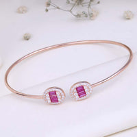 Sparkling CZ Rose Gold Kada for Women|Minimalist