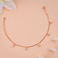 Statement 92.5 Silver With CZ Stone Rose Gold Plating Bracelet| Daily Wear