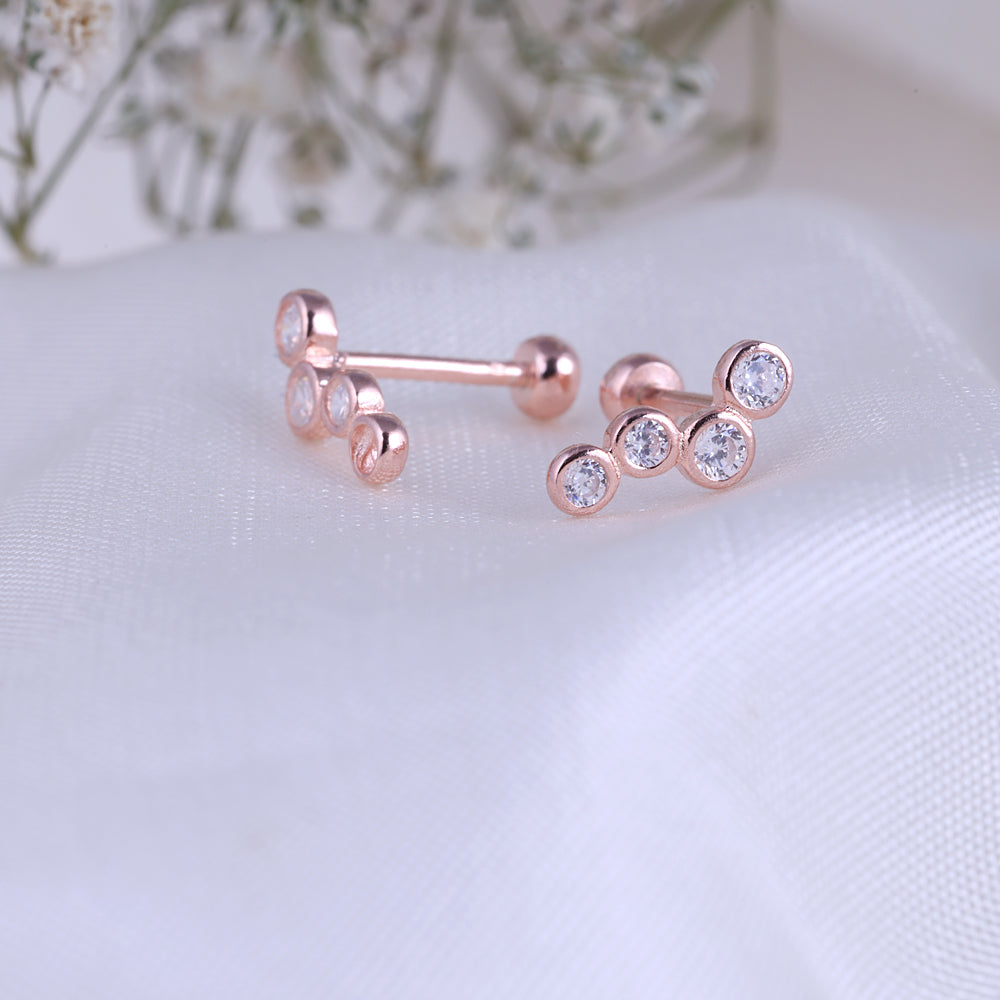 Statement Rose Gold Second Stud Daily & Festive Wear