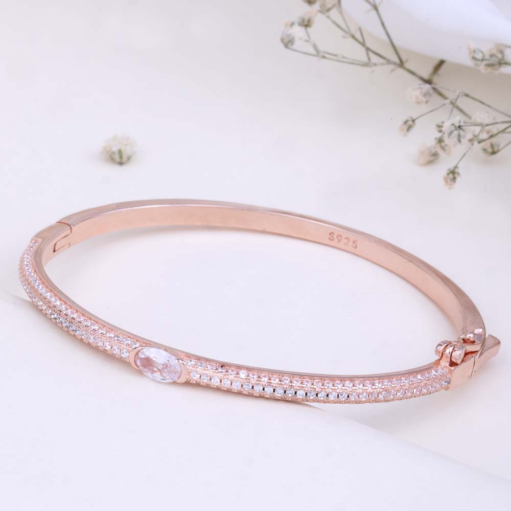 Stone Rose Gold Kada | Premium Kada for Women|Modern