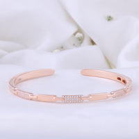 Stone Studded CZ Rose Gold Kada for Women| Contemporary