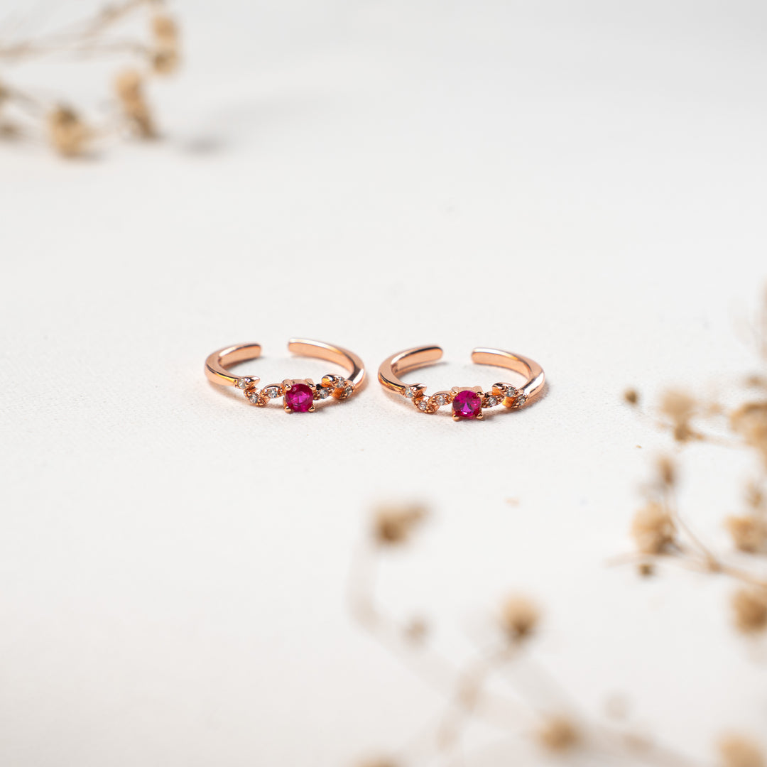 Stylish CZ Rose Gold Toe Ring for Women
