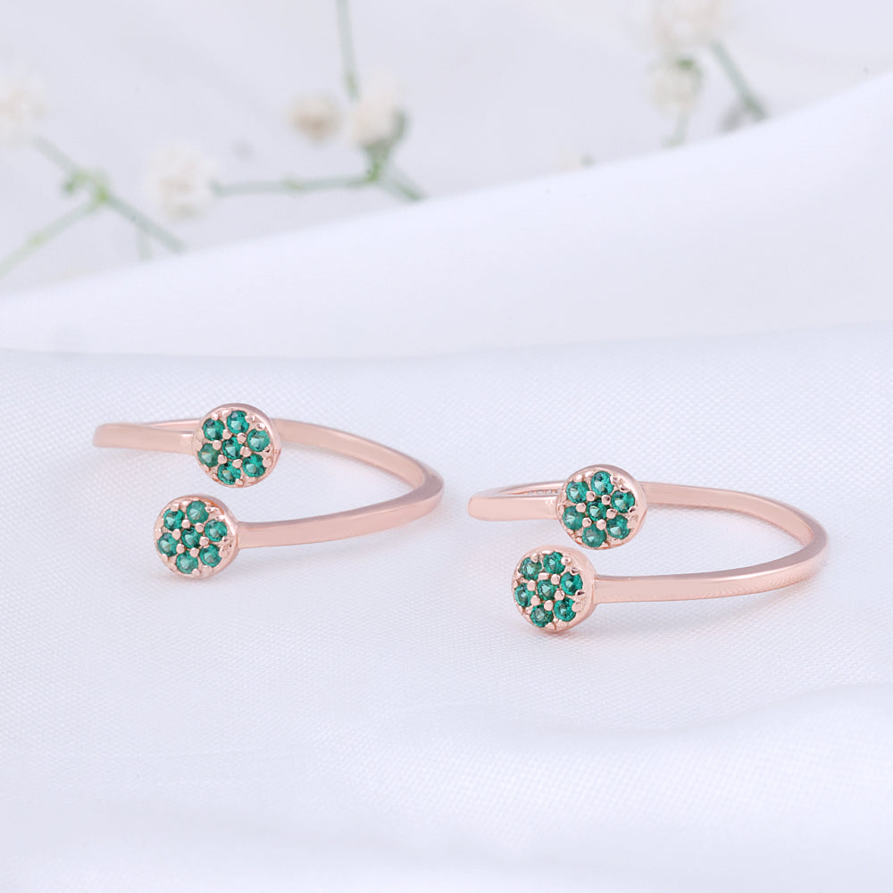 Stylish CZ Rose Gold Toe Ring for Women/Party Wear