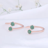 Stylish CZ Rose Gold Toe Ring for Women/Party Wear