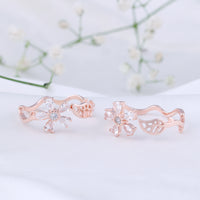 Stylish CZ Silver Rose Gold Toe Ring | Party Wear