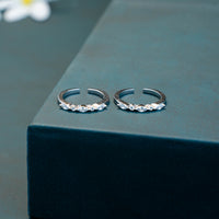 Stylish CZ Stone Silver Toe Ring for Women
