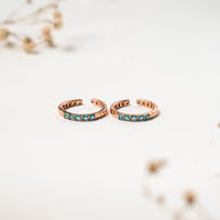 Stylish Designer CZ Rose Gold Toe Ring for Women
