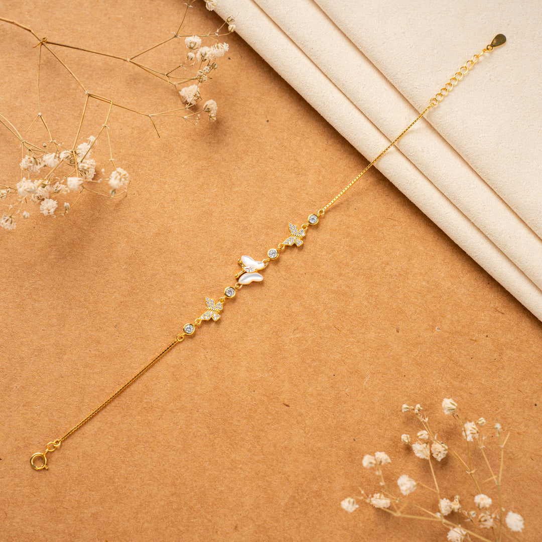 Stylish Gold Plated CZ Bracelet for Women| Party Wear