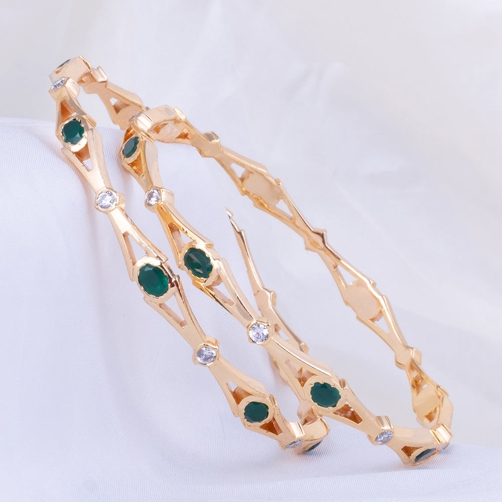 Stylish Gold Plated Diamond Setting Bangle for Women
