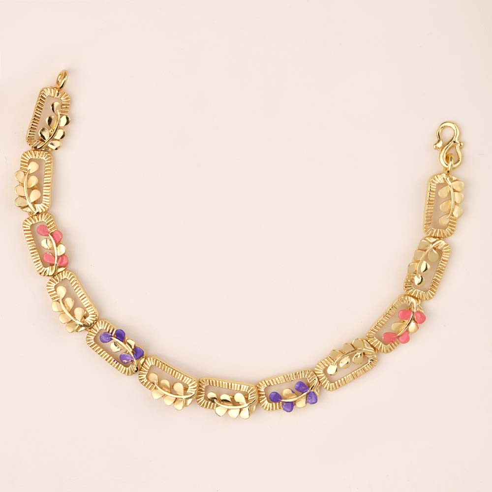 Stylish Gold Plated Enamel Bracelet for Women| Temple