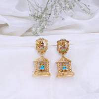 Stylish Gold Plated Enamel Jhumkas for Women
