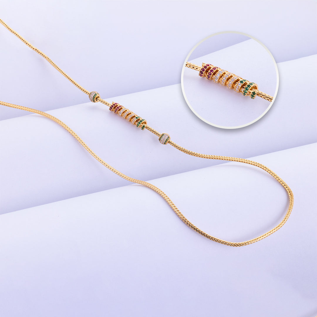 Stylish Gold Plated Mugappu — 92.5 Silver Design