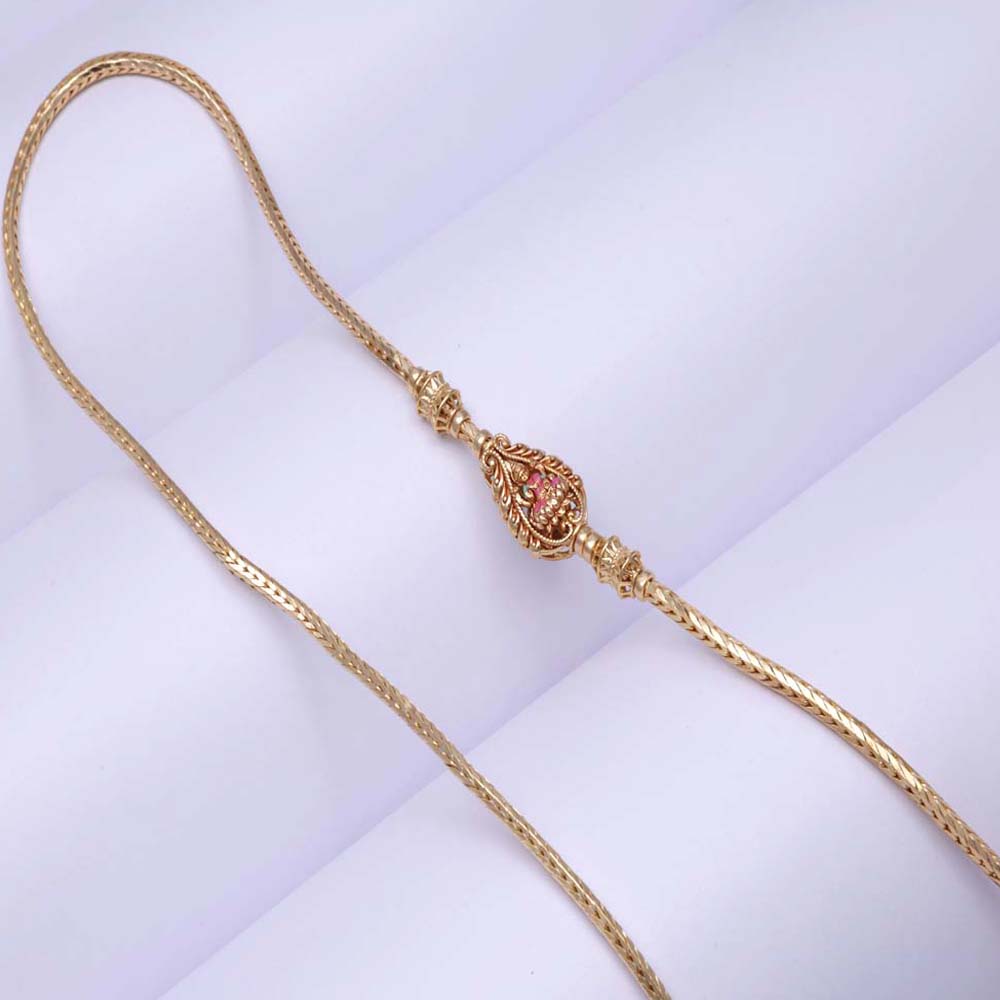 Stylish Gold Plated Mugappu — South Indian Look
