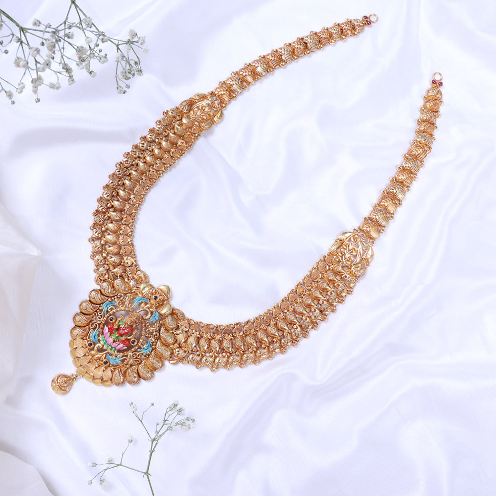 Stylish Gold Plated Paper Casting Haram for Women