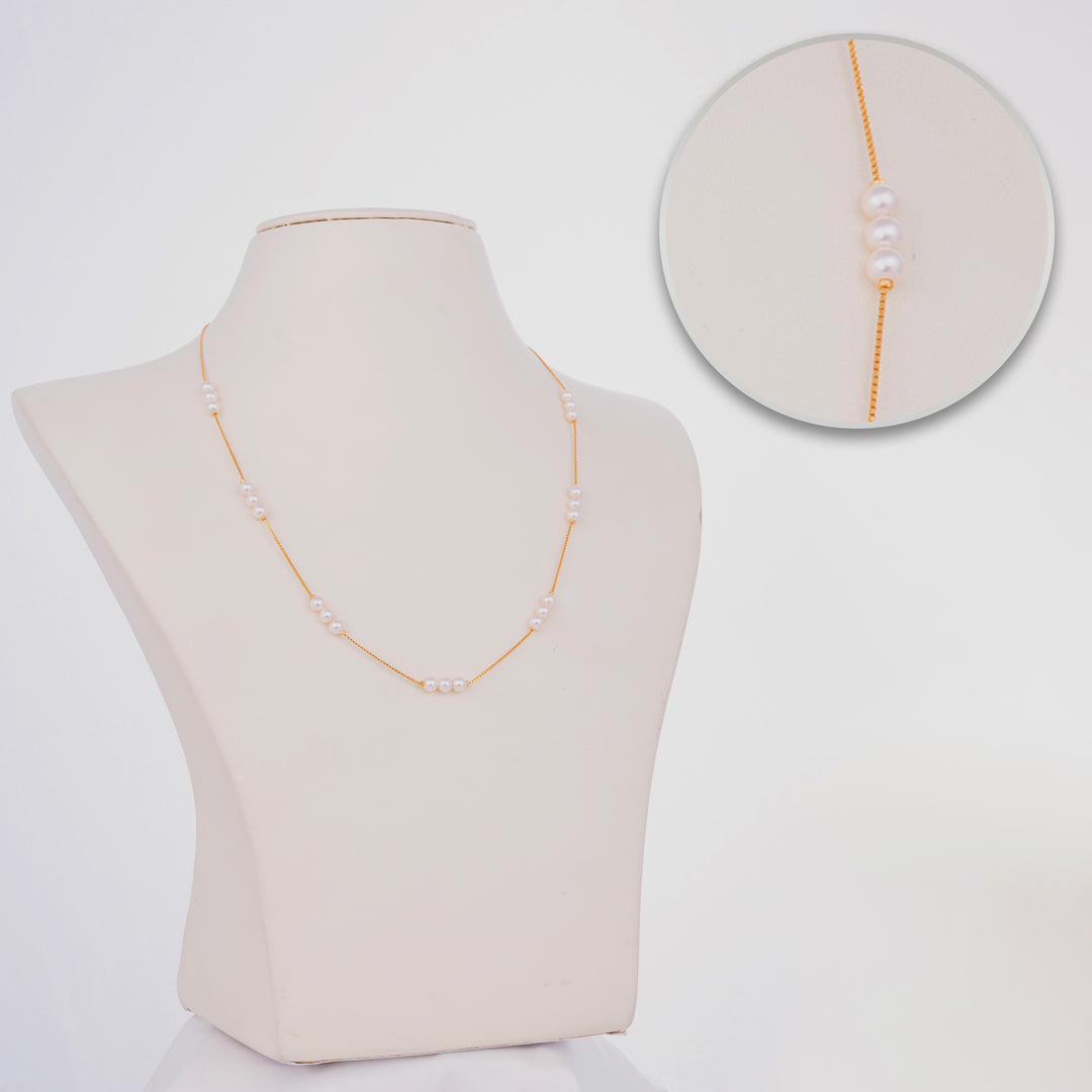 Stylish Gold Plated Pearl Chain for Women | Coimbatore Chennai