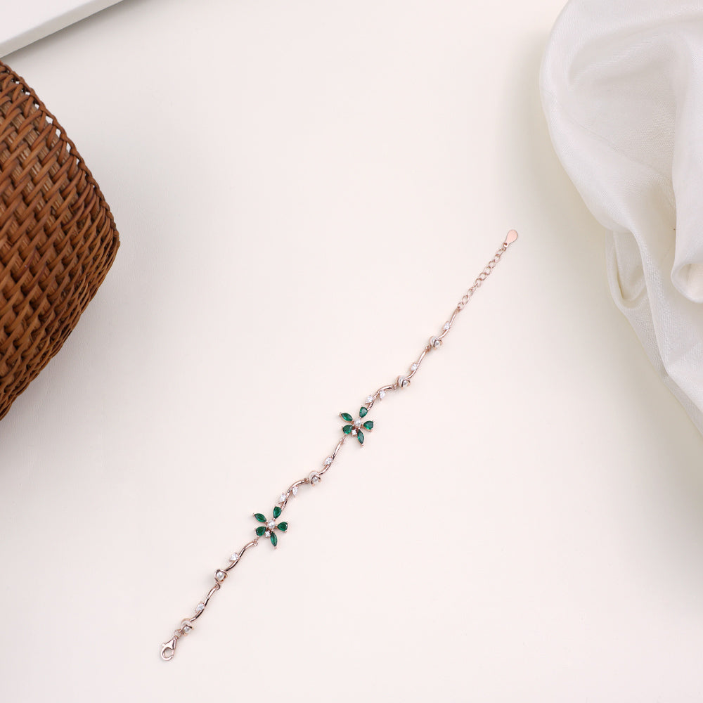 Stylish Rose Gold CZ Bracelet for Women| Modern