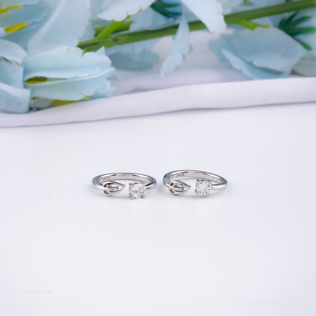 Stylish Silver CZ Toe Ring | Chaneira Jewels