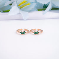 Stylish Silver Rose Gold CZ Toe Ring