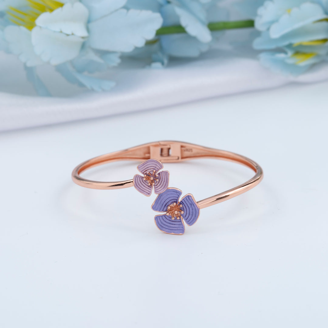 Stylish Traditional Enamel Rose Gold Kada for Women