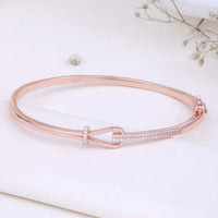 Traditional CZ Rose Gold Kada | Indian Jewellery for Women