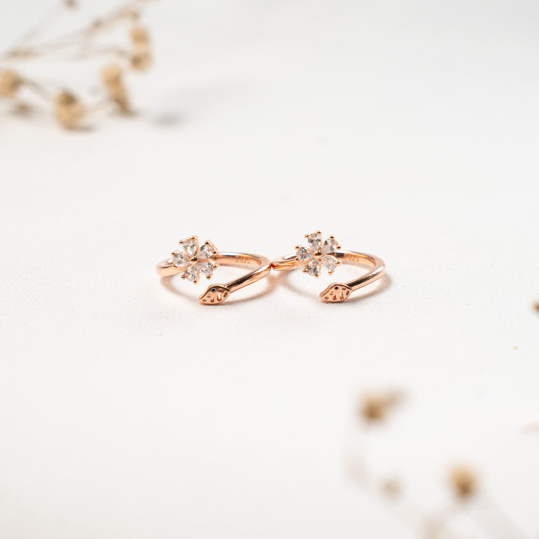 Traditional CZ Rose Gold Toe Ring Coimbatore Chennai
