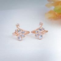 Traditional CZ Stone Rose Gold Silver Toe Ring for Women