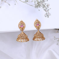 Traditional Gold Plated Enamel Jhumkas for Women
